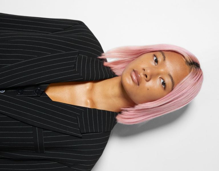 Bershka Pinstripe Print Blazer Oberbekleidung Damen Schwarz | r9enWmX9aTY