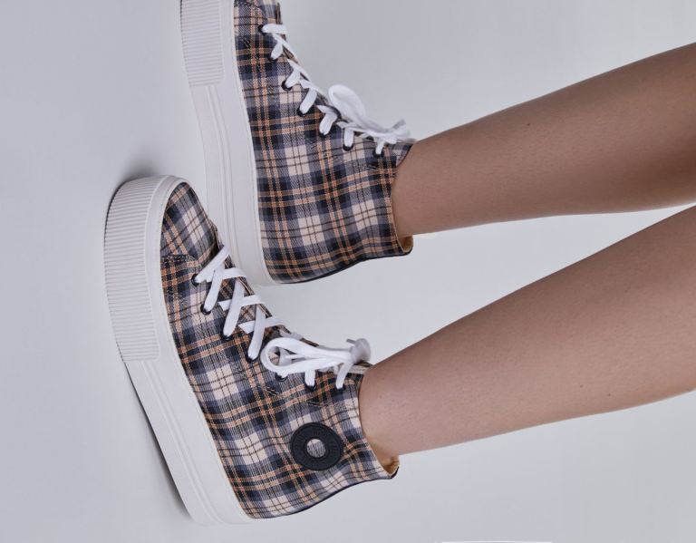 Bershka Plaid Plattform High-top Sneakers Damen Mehrfarbig | 9rmhnDGXn9w