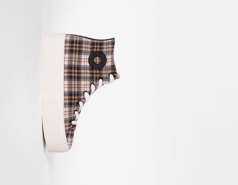 Bershka Plaid Plattform High-top Sneakers Damen Mehrfarbig | 9rmhnDGXn9w