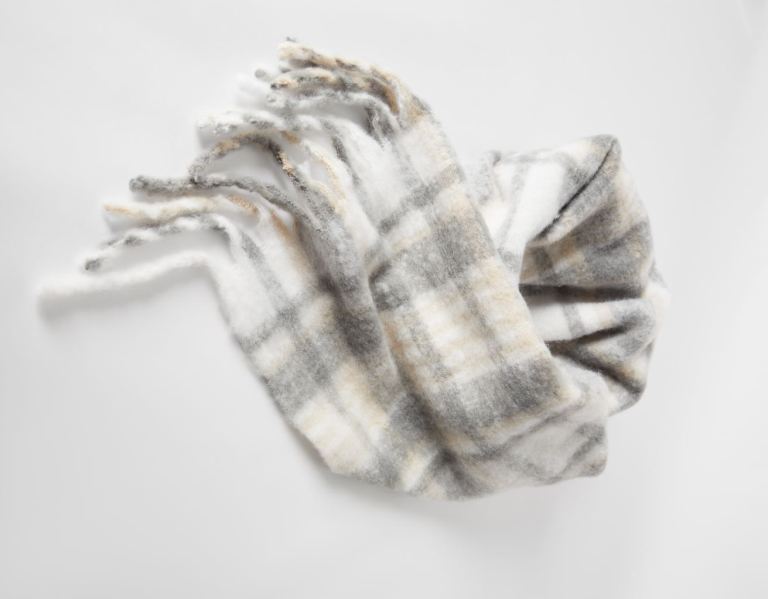 Bershka Plaid Schals Damen Grau | vbNYIywfeod