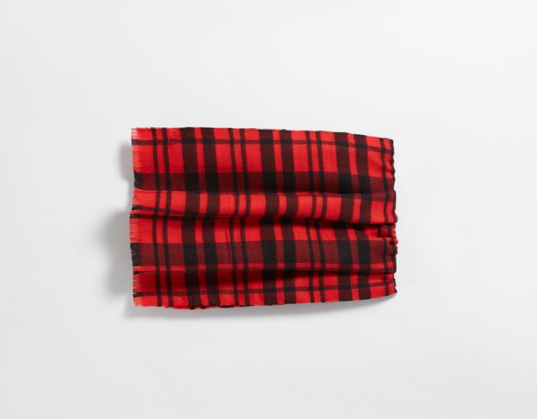 Bershka Plaid Schals Damen Rot | Hsz4vh6WbiJ