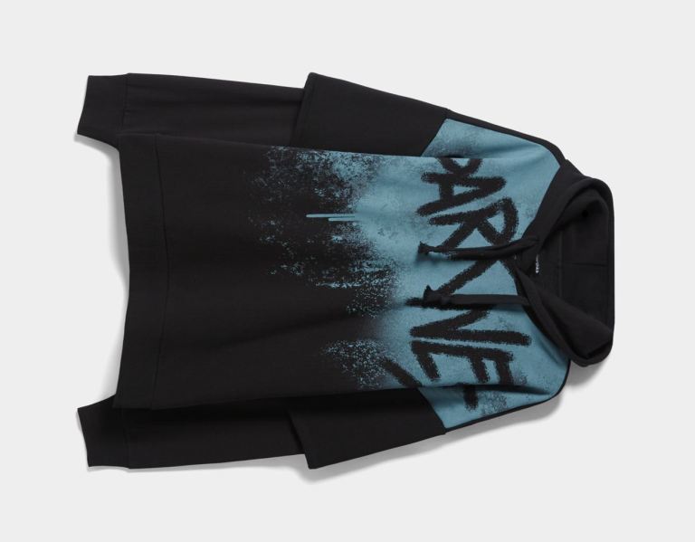 Bershka Printed Oversize Hoodie With Double Sleeves Trainingsanzug Herren Schwarz | Wjn43QqCEBS