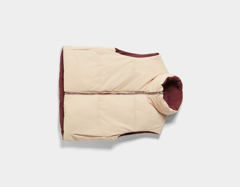 Bershka Reversible Cropped Vest Oberbekleidung Damen Dunkelrot | wAW5KPrfdMn