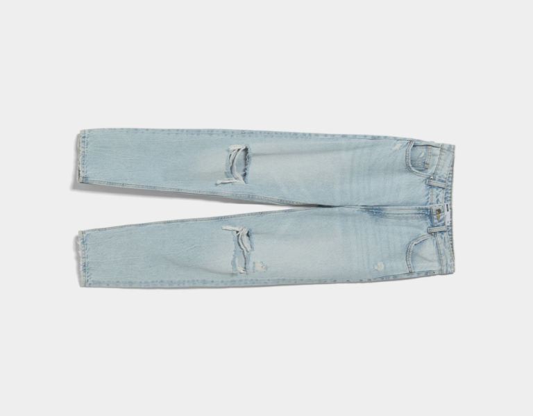 Bershka Ripped Mom Jeans Damen Hellblau | 0WnIO3bZWAj