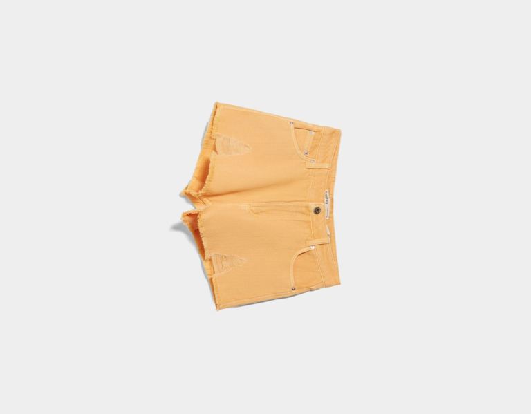 Bershka Ripped Twill Kurze Hose Damen Orange | kBAQsNseYWy