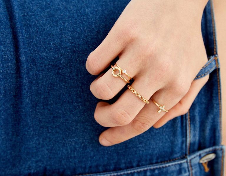 Bershka Set Of 15 Gold-effect Cross Rings Schmuck Damen Gold | ITThUp8vrOV