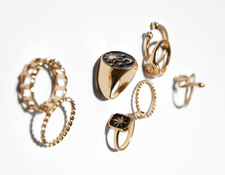 Bershka Set Of 8 Snake Rings Schmuck Damen Gold | IjNjOoJtXAK