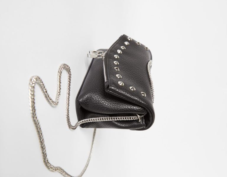 Bershka Studded Crossbody Tasche Damen Schwarz | KEiPqAjI3cO