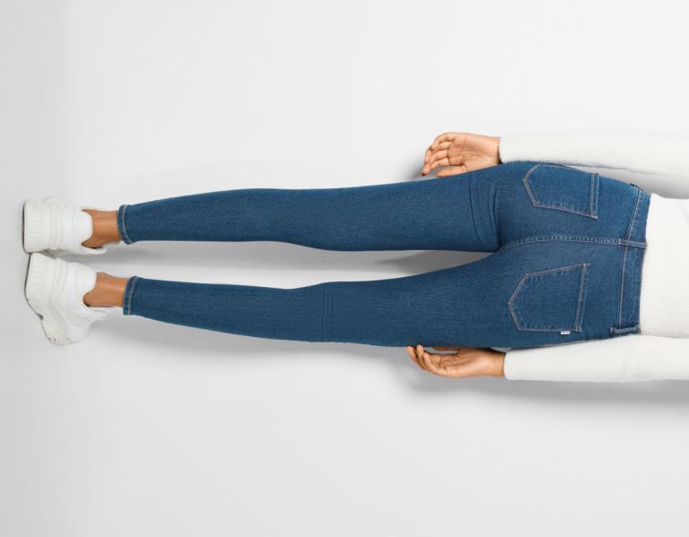 Bershka Super High-rise Jeggings Jeans Damen Blau | xJlpYUfvQtx