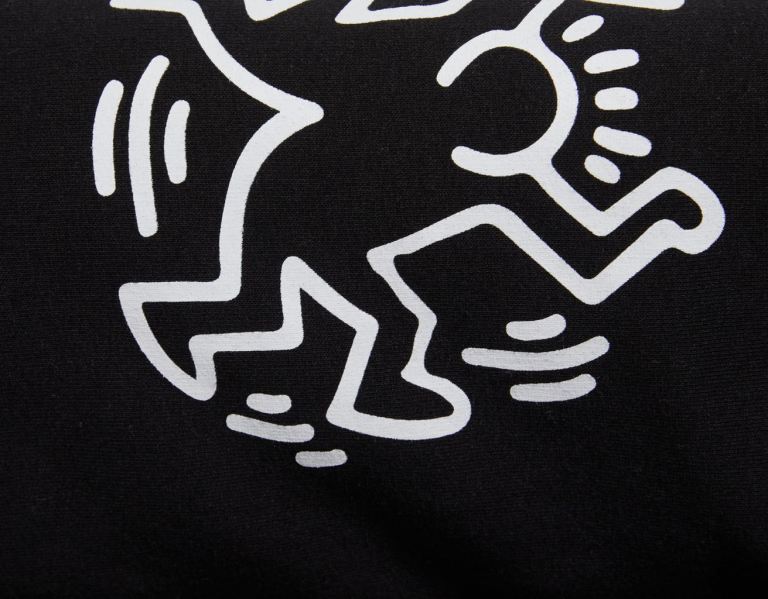 Bershka Sweat With Keith Haring Print Hose Damen Schwarz | l9kwRgocpnQ