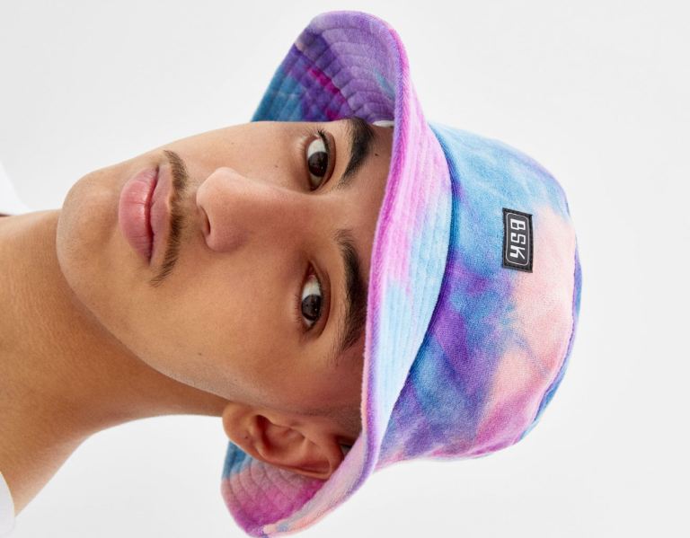 Bershka Terrycloth-effect Tie-dye Bucket Hüte Herren Grün | MO5JziZgFTr