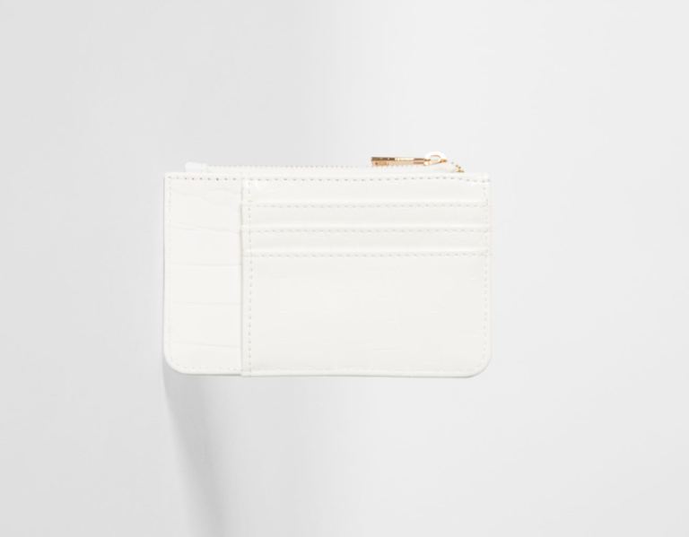 Bershka Textured Card Holder Tasche Damen Weiß | sGq5hpV3qHk