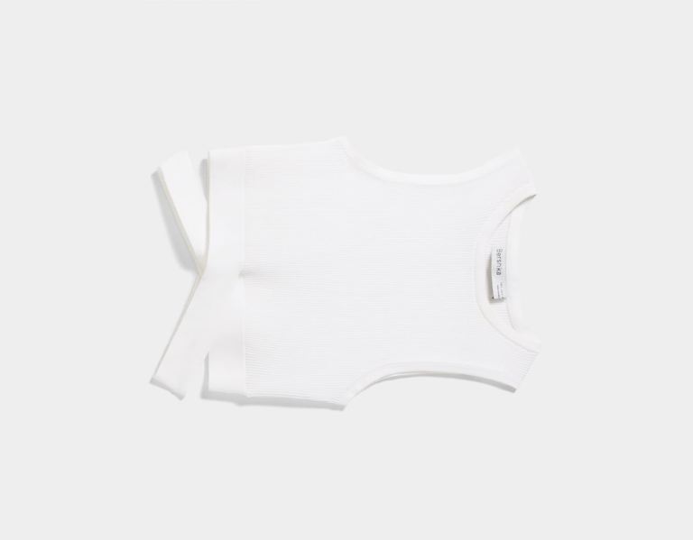 Bershka Top With Crossover Straps T-shirts Damen Weiß | YjUH4FFxVMO