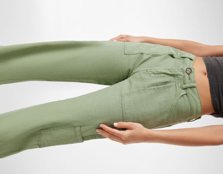 Bershka Twill Cargo Hose Damen Khaki | lZFbFEcpHOj