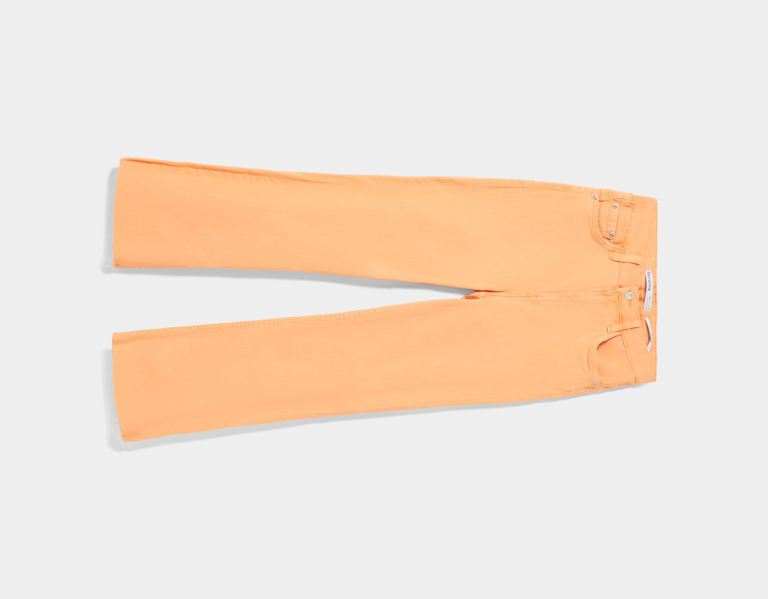 Bershka Twill Kick Flare Hose Damen Orange | 45Gttxsakiq