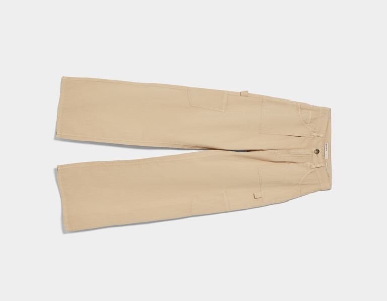 Bershka Twill Pants Cargo Damen Braun | BpCgA5bT02g