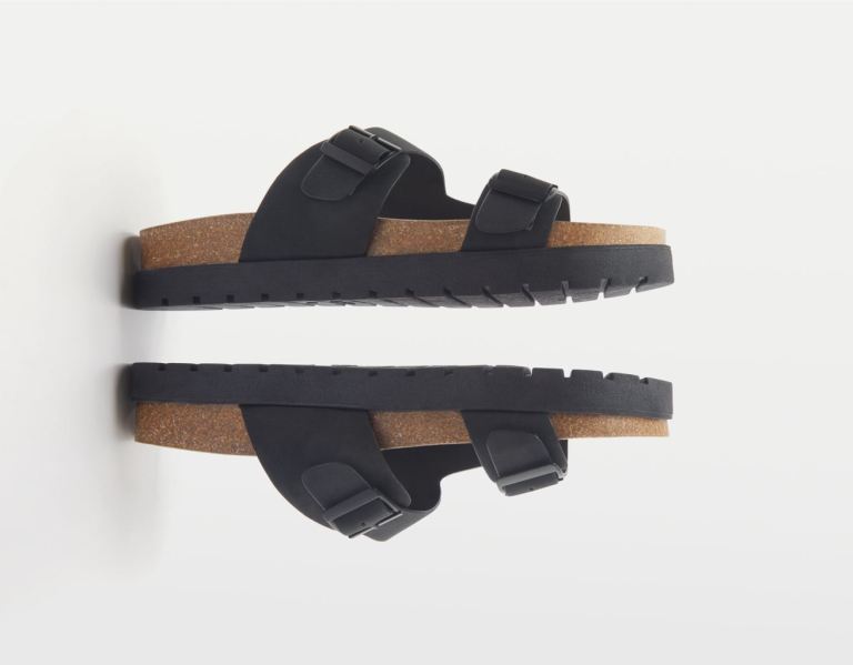 Bershka With Straps And Buckles Sandalen Herren Schwarz | g49hrxM1Qyp