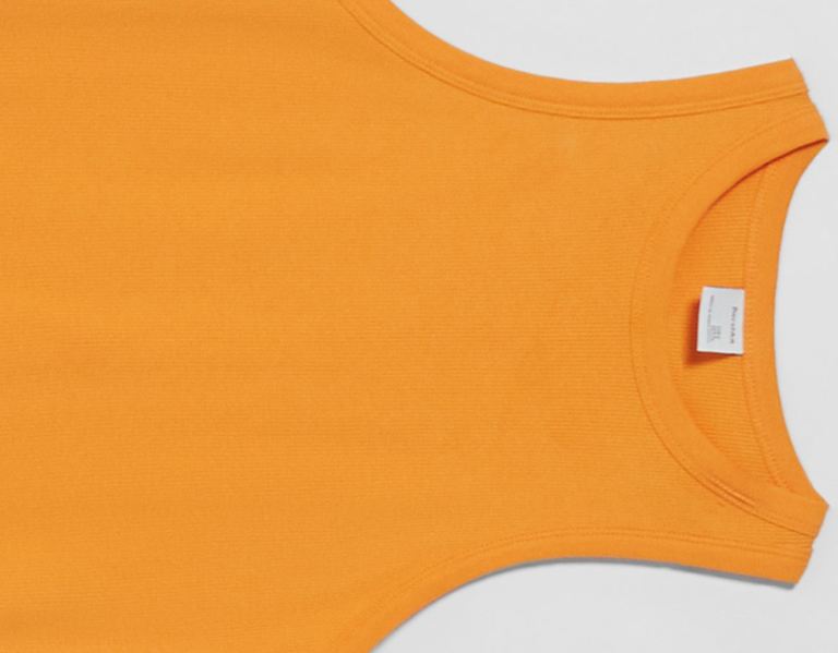 Bershka Ärmellose Gerippt Oberteile Damen Orange | Sih9xA5Xe4e