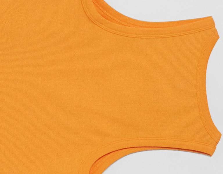 Bershka Ärmellose Gerippt Oberteile Damen Orange | Sih9xA5Xe4e