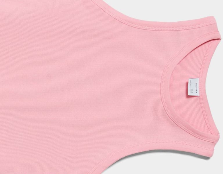 Bershka Ärmellose Gerippt Top T-shirts Damen Rosa | PR6aug0icmc